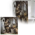 thumbnail image 2 of TIELUTT Rideau de Douche Drôle Humoristique Assis sur Rideau de Douche Botanique Chat Givré Doublure de Rideau de Douche 72x78 Rideau de Douche Extra Long Rideau de Douche en Lin Long 72 X 96 Rideaux de Douche Sans Crochets Ne, 2 of 4