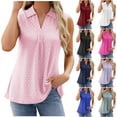 thumbnail image 6 of XMMSWDLA Sleeveless Tops Women Casual Summer Blouses Trendy Eyelet Office Work Shirts Blue Tank Tops Women, 6 of 6