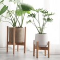 thumbnail image 2 of Lishi Mid Century Modern Bamboo Plant Stand, 2 of 5