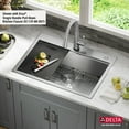 thumbnail image 3 of DELTA FAUCET Rivet 30-Inch Workstation Kitchen Sink Drop-In Top Mount 16 Gauge Stainless Steel Single Bowl with WorkFlow Ledge and Chefs Kit of 5 Accessories, 95A931-30S-SS, 3 of 14