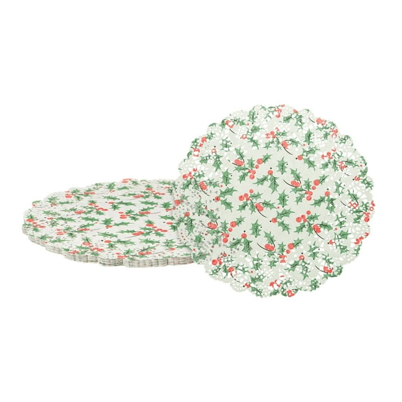 50pcs Paper Doilies 10" Round Disposable Lace Paper Doilies Placemats Colorful