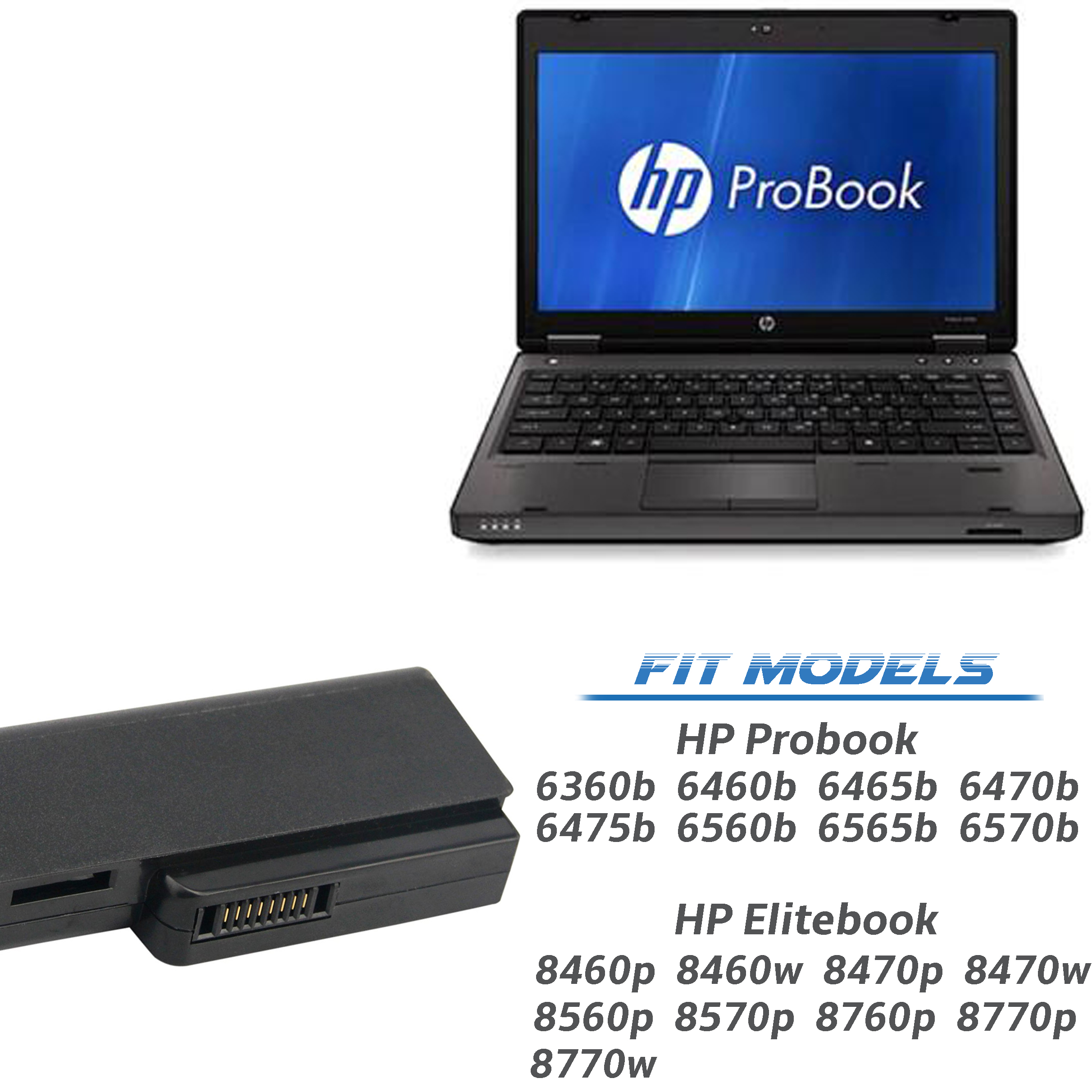 CC06XL Replacement Laptop Battery For HP EliteBook 8460w 8470p 8560p & ProBook 6360b – 11.1V 5200mAh 6-Cell Li-Ion