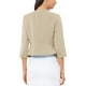 thumbnail image 3 of INSPIRAR CHIC Blazer Elegante para Mujeres, Chaqueta de Traje de Trabajo con Peplum, Sin Cuello, de Manga 3/4, Talla M, Color Albaricoque, 3 of 6