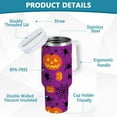 thumbnail image 3 of Emelivor Halloween Spider Web Pumpkin 40 oz Tumbler with Lid and Straw Insulated Tumblers with Handle Travel Coffee Mug Cup Large Water Bottles Cup for Men Women Sports Gym, 3 of 6