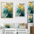 thumbnail image 4 of Designart "Harmonious Aurora In Gold And Teal" Abstract Spirals Picture Framed Wall Art Living Room, 4 of 5