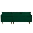 thumbnail image 6 of Contemporary Velvet Fabric Reversible Sectional Sleeper Sofa with Storage Pocket, Reversible Sectional Sofa for Living Room L-Shape Couch with Pillows - Green, 6 of 8
