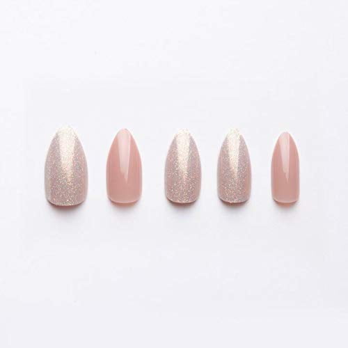 Tip Beauty Flaunt Beige With Buff Shimmer Accent Press On Nails 28 Faux Nails Specialized Nail Glue Quick Drying Professional Salon Quality Glue On Fake Nail Kit Walmart Com