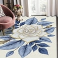 thumbnail image 3 of 1PC Blue and White Floral Area Rug Local Rug, Lightweight Washable Easy-to-Care Carpet Floor Mat Festival Gift, Suitable for Bedroom, Living Room, Office, Dining Room, Balcony, Room Accessones, 3 of 8