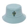 thumbnail image 1 of Under $10 Bucket Hats Green Universal Sunscreen Sun Protection Outdoor Embroidered Basin Cap Fisherman's Hat, 1 of 2