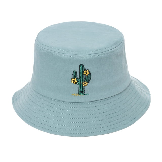 Under $10 Bucket Hats Green Universal Sunscreen Sun Protection Outdoor Embroidered Basin Cap Fisherman's Hat