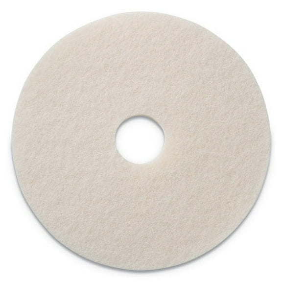Polishing Pads, 17" Diameter, White, 5/Carton | Bundle of 2