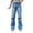 Light Blue, variant on vigerkar Women's Bootcut Jeans Ripped Mid Rise Stretchy Tummy Control Denim Jeans Dark Blue, M