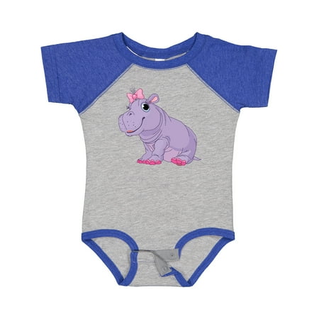 

Inktastic Cute Purple Hippo Gift Baby Girl Bodysuit