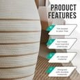 thumbnail image 4 of XXXL Extra Large Woven Cotton Rope Tall 25" Height Laundry Hamper Basket with Handles, Storage Basket for Toys, Blanket, and Towels - 20 x 25, Stripe Brown, 4 of 6