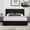 Black Linen, variant on VELOCAVA Queen Size Bed Frame with Lift Up Storage, Upholstered Platform Bed with Vertical Channel Headboard, Hydraulic Storage, Brown Velvet