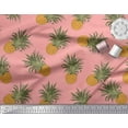 thumbnail image 2 of Soimoi Pink Rayon Fabric Pine Fruits Fabric Prints By Yard 56 Inch Wide, 2 of 3