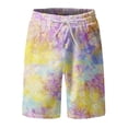 thumbnail image 2 of Aayomet Short de Bain Décontracté pour Hommes, Pantalon de Sport Imprimé avec Poches (Jaune, TG), 2 of 4