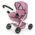 thumbnail image 2 of Bayer Design Dolls: Cozy 3 Piece Set - Pink, White, Stars - Folding Pram, Highchair, Shoulder Bag, Accessory Set For Dolls Up To 18", Kids Toy, Age 3+, 2 of 6