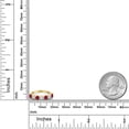 thumbnail image 3 of Gem Stone King 18K Yellow Gold Plated Silver Round Created Ruby and Moissanite Anniversary Ring for Women (1.48 Cttw, Gemstone Birthstone, Available in Size 5, 6, 7, 8, 9), 3 of 4