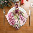thumbnail image 3 of Iauyy Satin Napkins Set of 1- Purple-pink Floral DIY Printing Decoration Cloth Napkin- Easy Care for Home/Party, 3 of 8