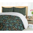 thumbnail image 5 of Ambesonne Floral Duvet Cover Sets, Earth Toned Flower Petals, 2-King, Teal Burnt Sienna Black, 5 of 7