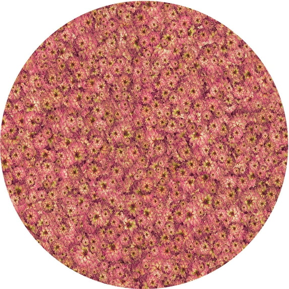 Ahgly Company Indoor Round Patterned Crimson Red Area Rugs, 8' Round