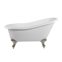 Aurora 57 Inch Acrylic Slipper Clawfoot Tub - No Faucet Drillings - Imperial Ball & Claw Feet