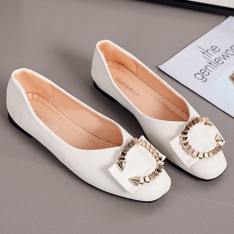 Sunny Day New Pointed Square Buckle Shallow Mouth Single Shoes 