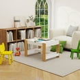 thumbnail image 7 of 2 in 1 Kid Activity Table with 7 Storage Compartments, Construction Play Table with LEGO Building Block, Lego Table With Storage Modern Activity Learning Table Game Furniture, White, 7 of 7