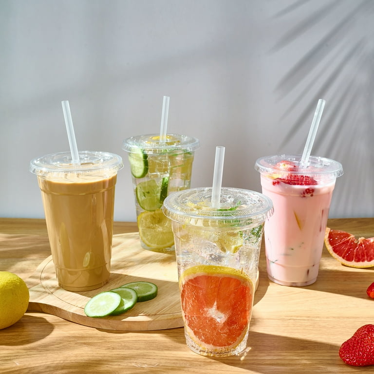 Focusline Clear Plastic Cups with Lids, 20 oz, 50-Pack photo 4
