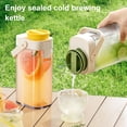 thumbnail image 2 of Visland 1L Iced Tea Pitcher Cold Brew Coffee Maker BPA-Free Leakproof Water Bottle with Built-in Filter Portable Infuser Jug for Fridge Office Camping, 2 of 8