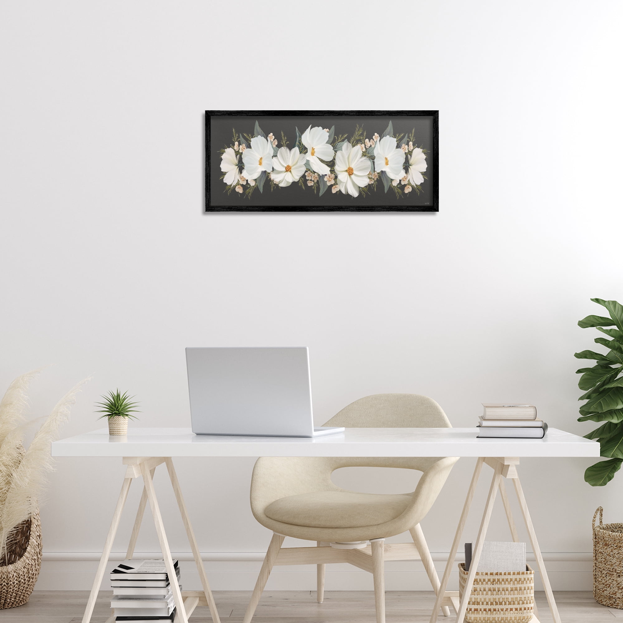 Stupell Industries Line Of Lace Cosmos Black Framed Giclee Art, design by House Fenway