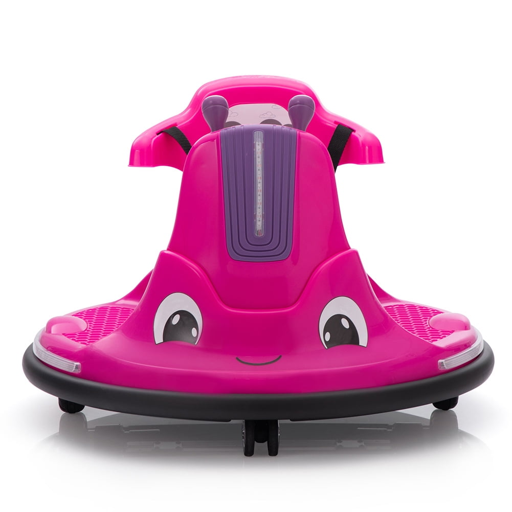 Kepooman 12V Snail-Shaped Kids Electric Bumper Car with Remote Control, Toddler Race Toys, 3-8 Years, Rose Red & Light Purple