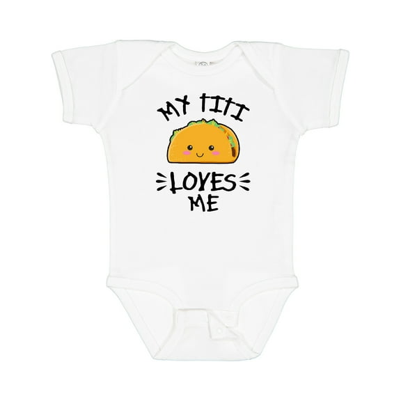 Inktastic My Titi Loves Me with Taco Illustration Boys or Girls Baby Bodysuit