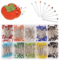 1000PCS Sewing Pins Straight Pin for Fabric, Glass Ball Head Quilting Pins Long 1.5inch, Multicolor Corsage Stick Pin for Dressmaker, Jewelry DIY Decoration, Craft and Sewing Project