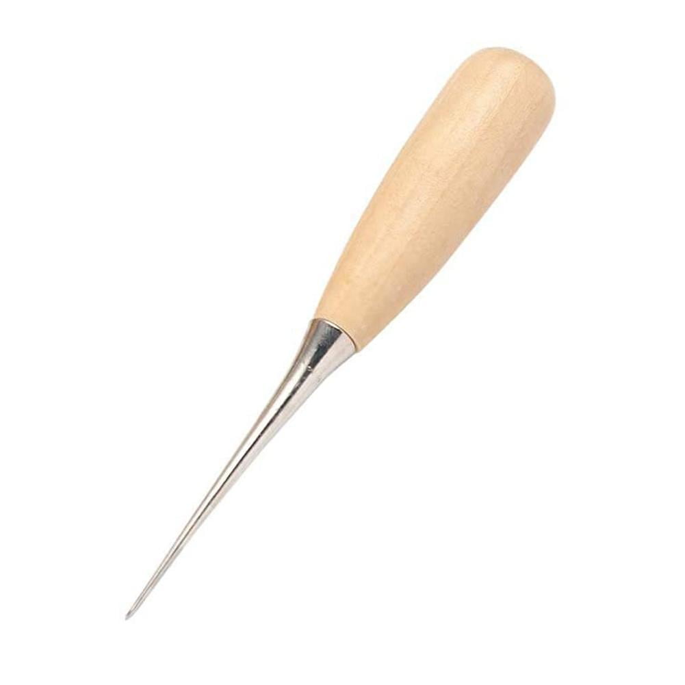 Wooden Handle Drillable Stitching Sewing Awl For Leather Hole Punch Repair Tools