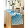 thumbnail image 5 of Table Runner 72 Inches Long for Kitchen Dining, Blue Aqua Ombre Dresser Scarf Farmhouse, Dining Table Decorations for Wedding/Parties, Modern Geometric Abstract Aesthetic Cream 14 x 72 In, 5 of 9
