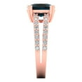 thumbnail image 3 of 3.96ct cushion cut natural london blue topaz 18k rose gold Bridal Wedding Engagement Promise Anniversary Ring for Women size 8, 3 of 7