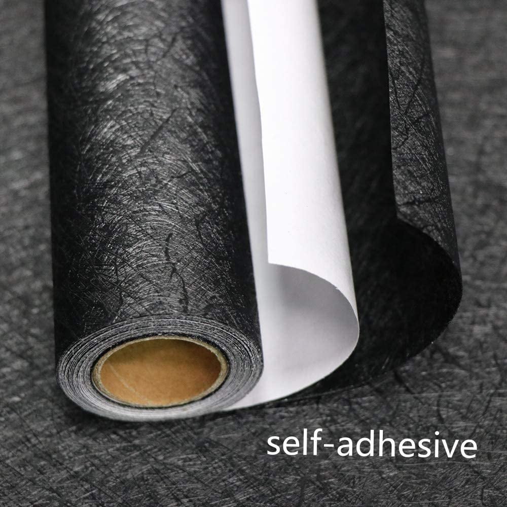 Abyssaly Black Peel and Stick Wallpaper 23.6" x 196.8" Silk Embossed Self Adhesive Removable Wallpaper Peel and Stick