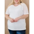 thumbnail image 3 of HOTAPEI Womens Plus Size Tops Summer Short Sleeve V Neck Loose Casual Tee Shirt (1X-5X), 3 of 6