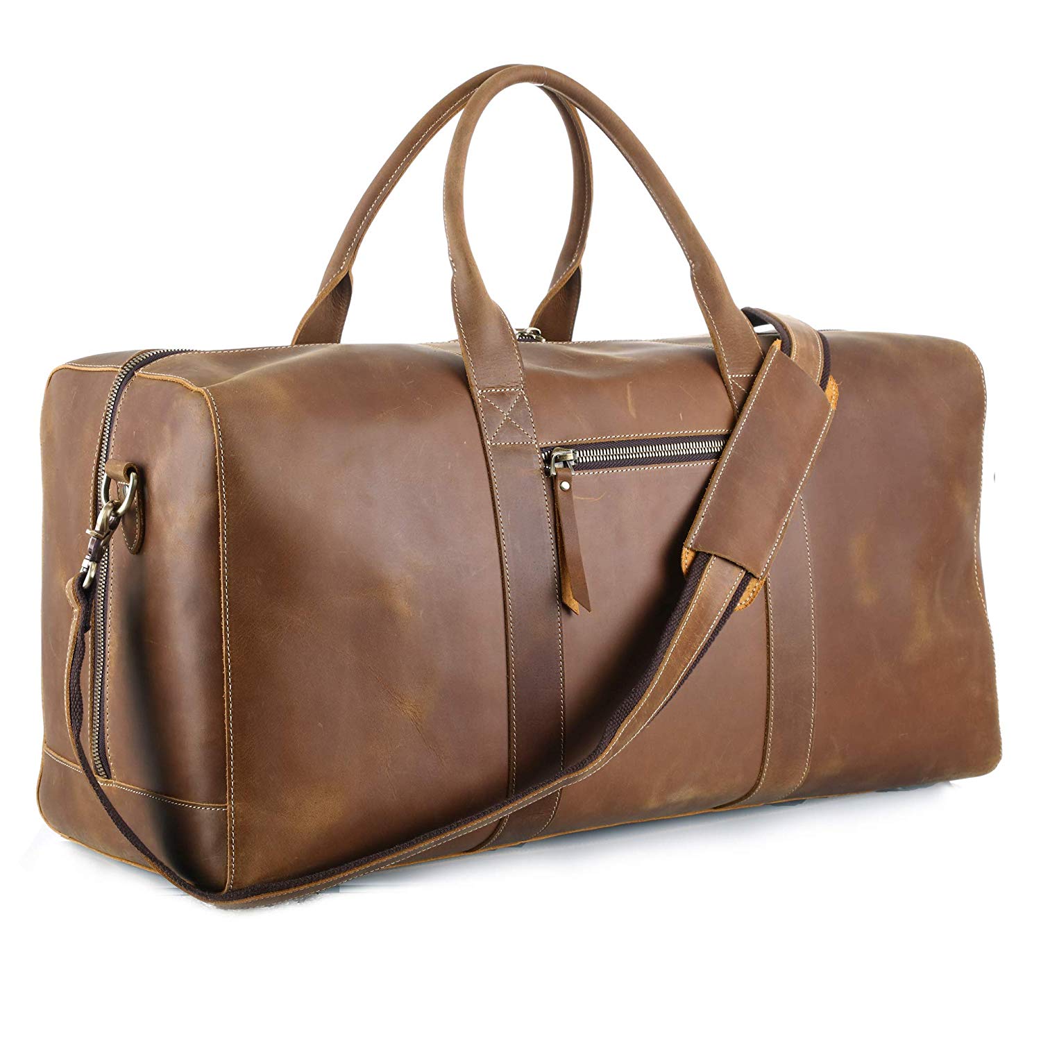 cowhide leather duffle bag