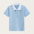 thumbnail image 5 of KyCheLot Boys Girls School Shirts Cotton Breathable Button Collared Short Sleeve Uniform Tshirts for 3-15 Years, 5 of 5