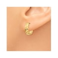 thumbnail image 3 of 14K Yellow Gold Diamond Cut 4mm Patterned Hinged Huggie Hoop Earrings, 3 of 5