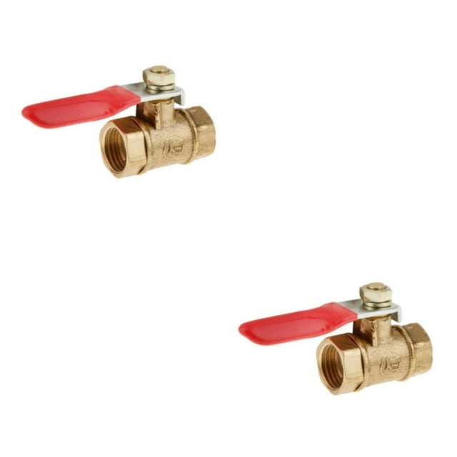 ZheElen Versatile Threaded Brass Ball Valve for Multiple Uses FF 12mm Red 2Set