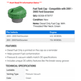 thumbnail image 2 of Fuel Tank Cap - Compatible with 2001 - 2005 Ford Excursion 2002 2003 2004, 2 of 2