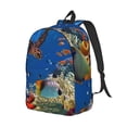 thumbnail image 2 of Balery Colorful Coral Reef Vintage Canvas Backpack for Men and Women - Large Capacity, Durable Travel Laptop Bag for School, Work, Hiking, and Outdoor Activities, 2 of 7
