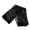 thumbnail image 3 of KAKOWELY 1 par de guantes largos de malla con diamantes de imitación, sin dedos, para disfraz de cosplay, para mujer, accesorios brillantes para club nocturno., 3 of 5