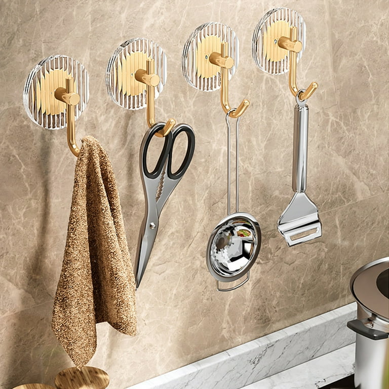 1-3PCS Adhesive Wall Hooks Acrylic Shower Hooks for Hanging Gold Self-adhesive  Hooks Towel Holder Bathroom Accessories - AliExpress