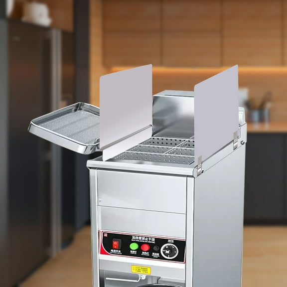 2Pcs Stainless Steel Commercial Deep Fryer Splash Guard Industrial Splash Guards