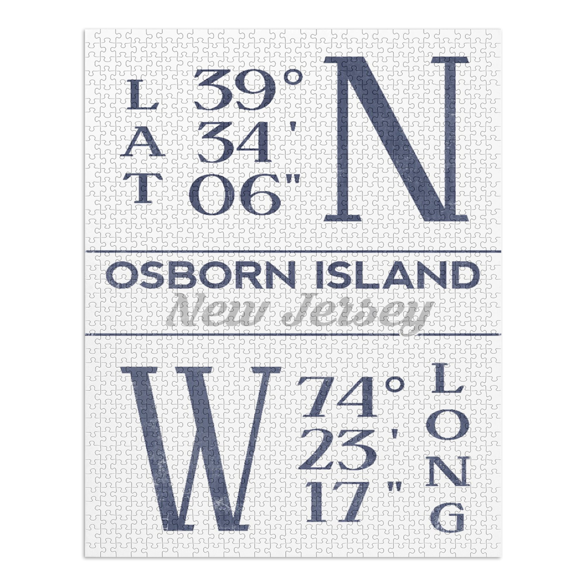 Osborn Island, New Jersey, Latitude and Longitude (1000 Piece Puzzle
